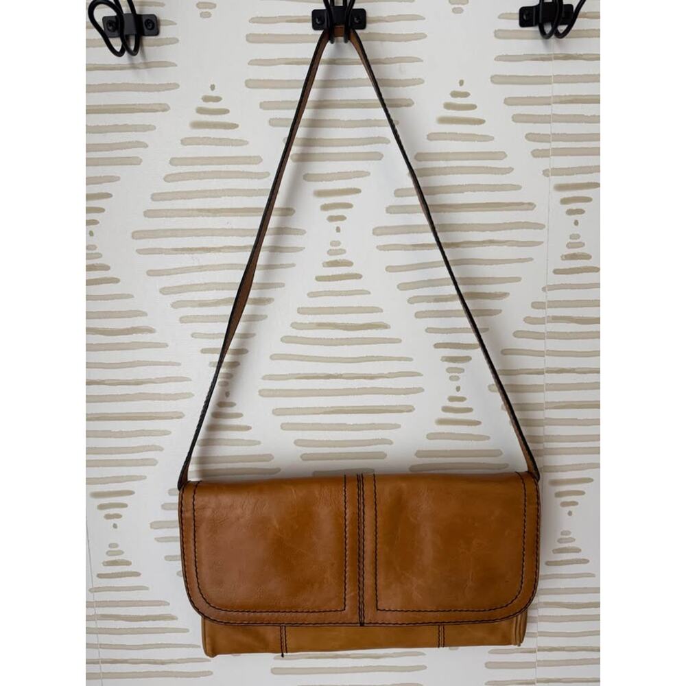 Fiocchi Italy Vintage Brown Leather Convertible Shoulder Bag or Clutch Purse
